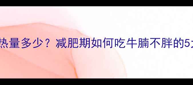图片 200克牛腩热量多少？减肥期如何吃牛腩不胖的5大黄金法则