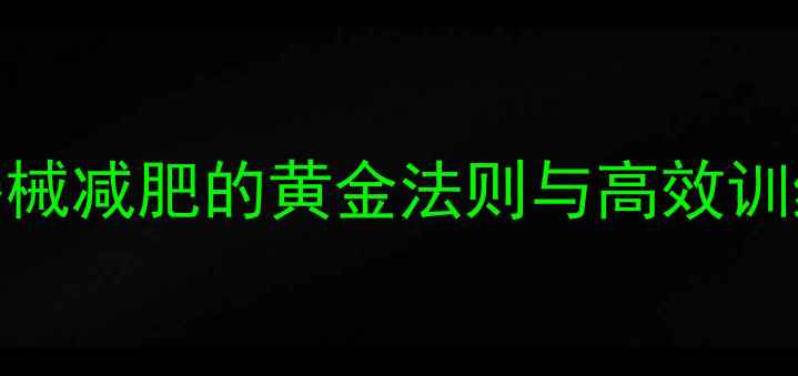 图片 健身器械减肥的黄金法则与高效训练方案