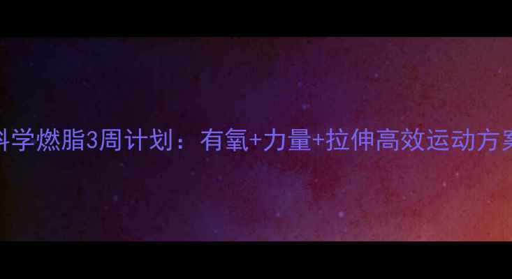 图片 大基数减肥科学燃脂3周计划：有氧+力量+拉伸高效运动方案与注意事项