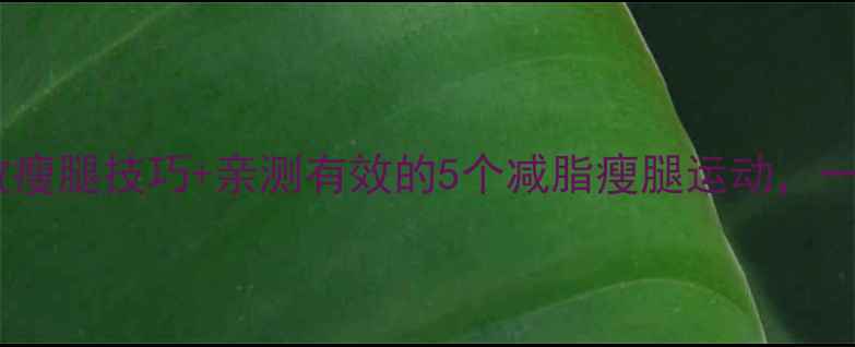 图片 女生必看！高效瘦腿技巧+亲测有效的5个减脂瘦腿运动，一个月腿围小5cm