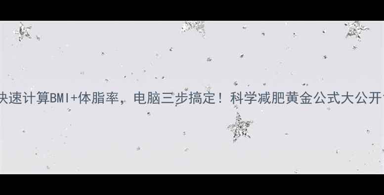 图片 快速计算BMI+体脂率，电脑三步搞定！科学减肥黄金公式大公开1