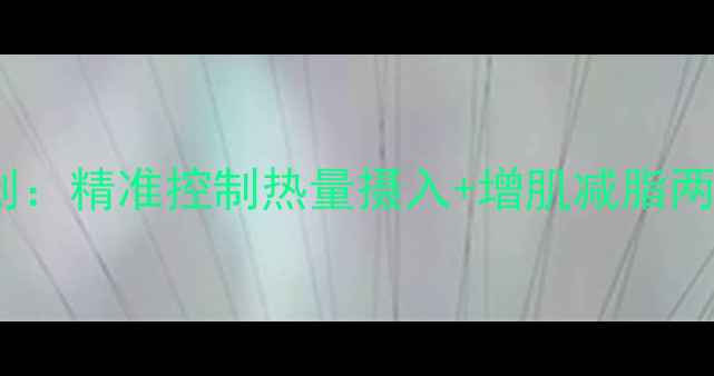 图片 成年男性7天减脂计划：精准控制热量摄入+增肌减脂两不误（附每日食谱）