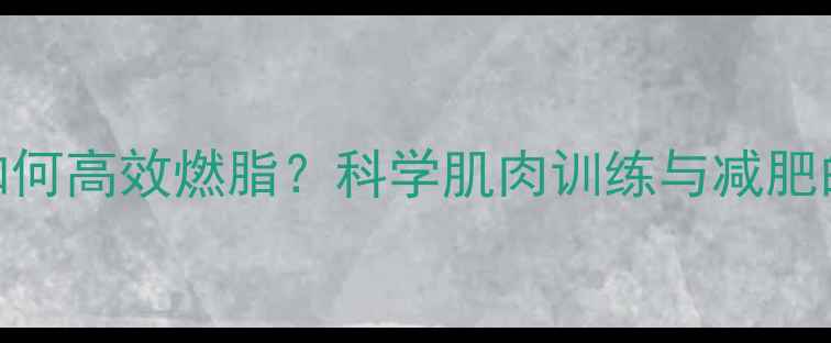 图片 无氧运动如何高效燃脂？科学肌肉训练与减肥的黄金法则