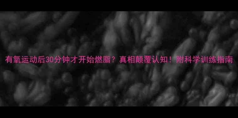 图片 有氧运动后30分钟才开始燃脂？真相颠覆认知！附科学训练指南