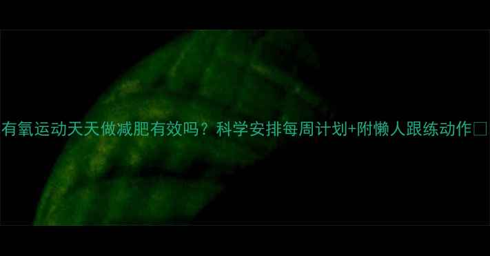 图片 有氧运动天天做减肥有效吗？科学安排每周计划+附懒人跟练动作✨