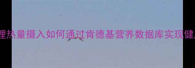 图片 科学管理热量摄入如何通过肯德基营养数据库实现健康减脂1