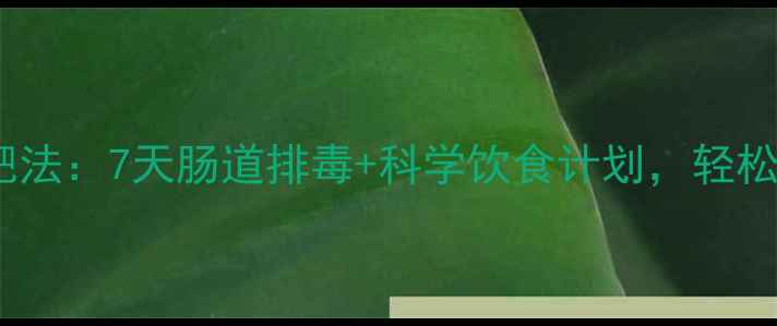 图片 轻断食清肠减肥法：7天肠道排毒+科学饮食计划，轻松甩掉5斤赘肉！