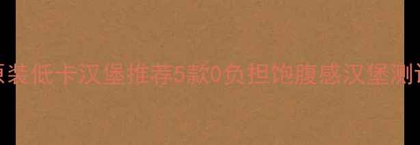 图片 🔥减肥必吃！美国原装低卡汉堡推荐5款0负担饱腹感汉堡测评｜健身党看这里！